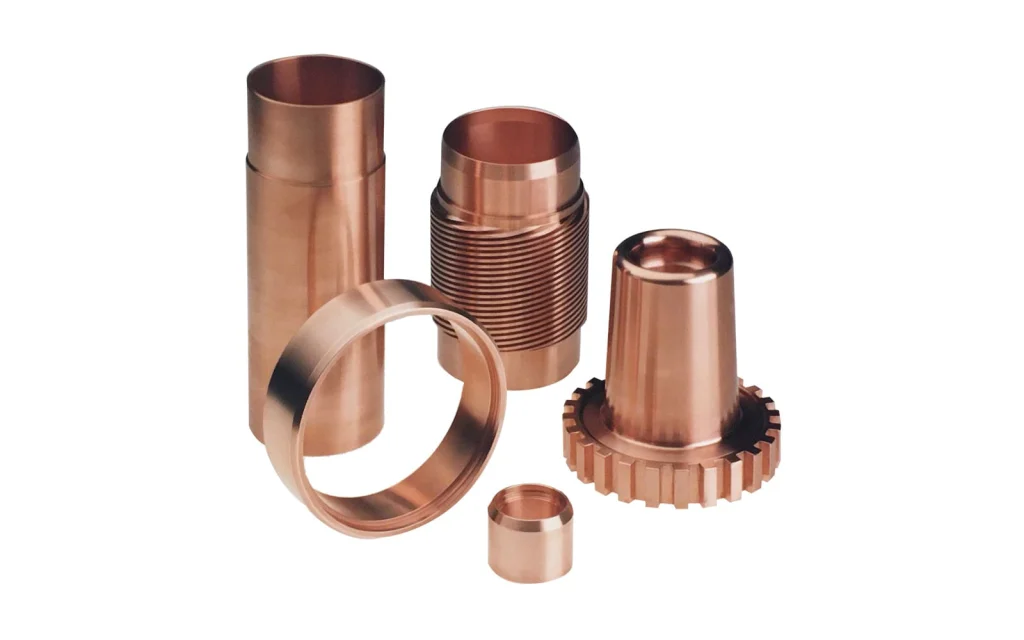 Open-die forged pure copper and copper alloy components